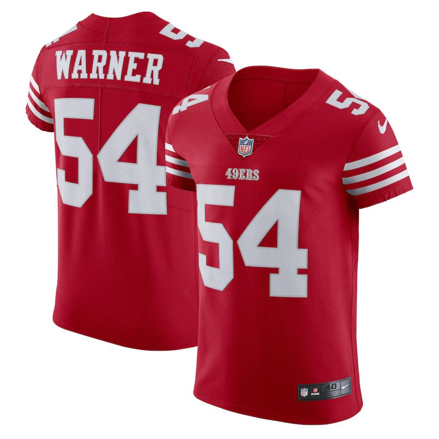 Men San Francisco 49ers #54 Fred Warner Nike Scarlet Vapor Elite NFL Jersey